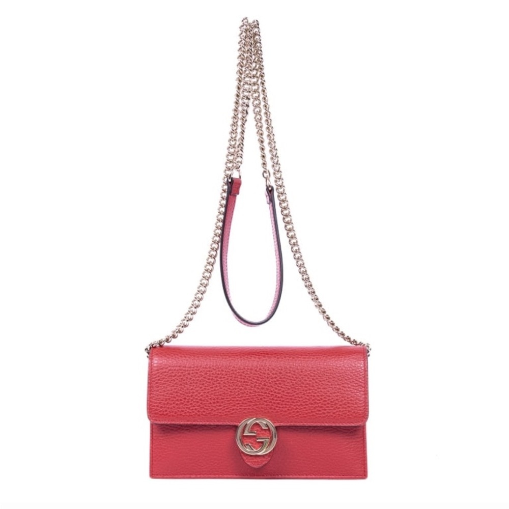 Gucci Dollar Calfskin Interlocking G Chain Wallet